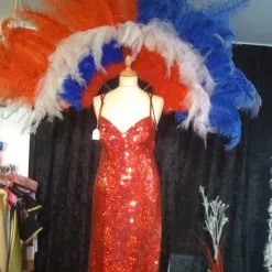 Demi Roue En Autruche Et Floss Bleu/blanc/rouge