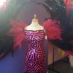 Dos Melange Floss Et Autruche Noir Et Fushia