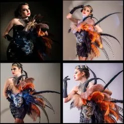 Ceinture Fauve Strass Et Plumes