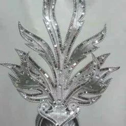 Casque Argent Paillettes Grande Hauteur