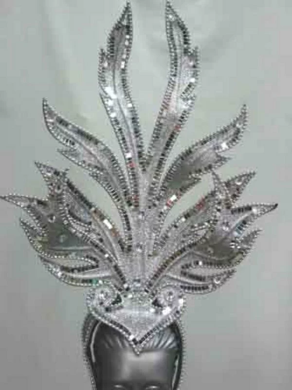 Casque Argent Paillettes Grande Hauteur 3 Casque Argent Paillettes Grande Hauteur