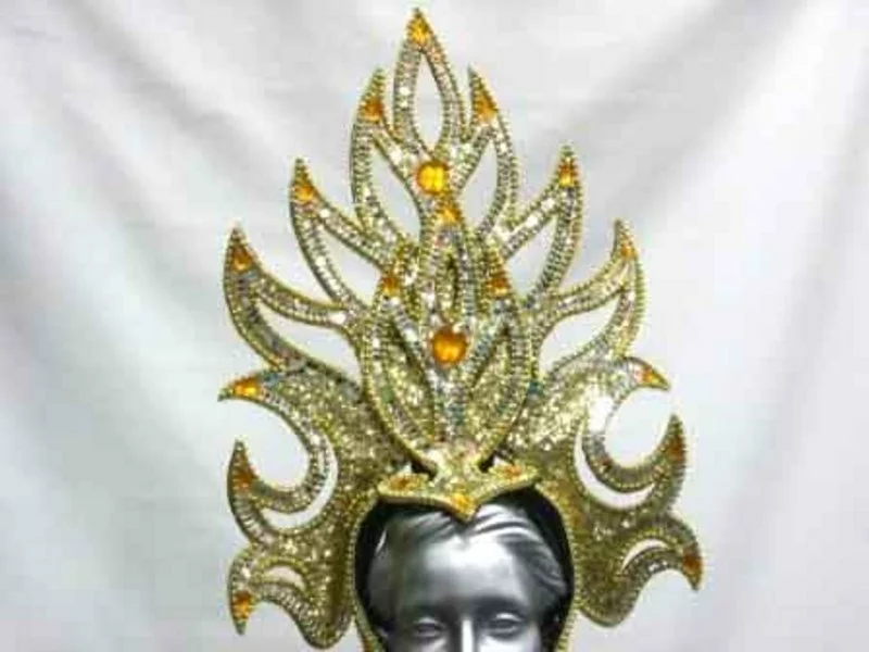 Casque Paillettes Or 3 Casque Paillettes Or