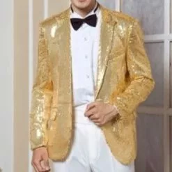 Veste Homme Or à Paillettes