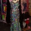 Robe En Gros Sequins Argent