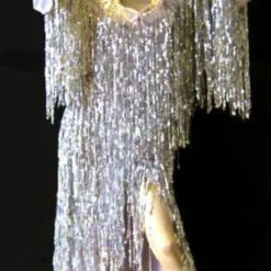 Robe à Paillettes Avec Franges