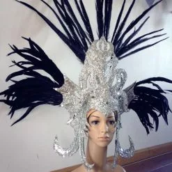 Casque En Plumes Autruche Et Faisan Démontable