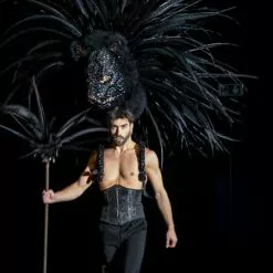 Tête De Panthère En Strass Et Faisans